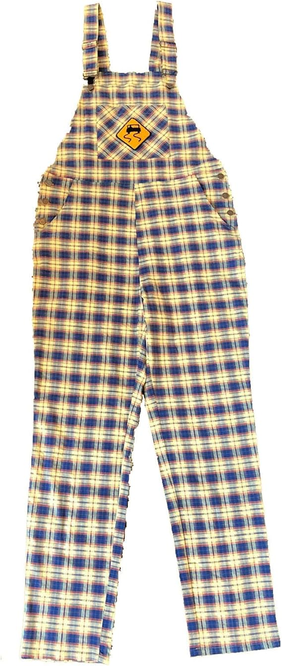 SKIDZ Overalls Yellow/Navy Plaid Clothing