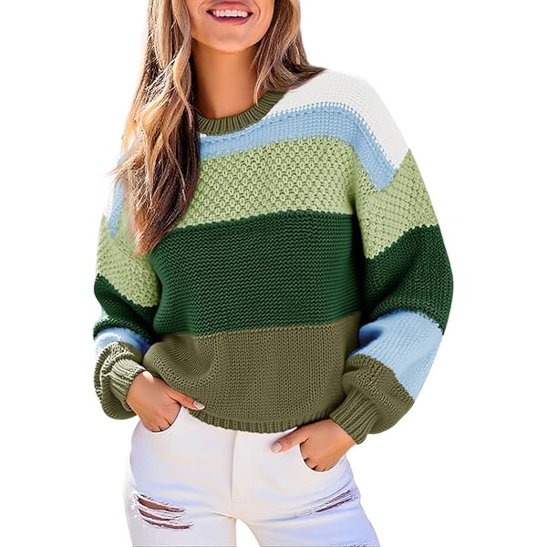 MARZXIN Women 2023 Casual Green-2 Pink Colorblock Drop