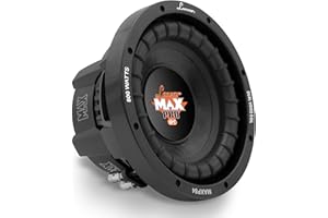 Lanzar 8 inch Car Subwoofer Speaker - Black Non-Pressed Paper Cone, Aluminum Voice Coil, 4 Ohm Impedance, 800 Watt Power and Foam Edge Suspension for Vehicle Audio Stereo Sound System - MAXP84