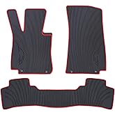 San Auto Car Floor Mat for 2016-2022 Mercedes Benz GLC 250 / GLC 300 / GLC 350e Custom Fit Black Red Auto Floor Liners All Weather Heavy Duty Odorless