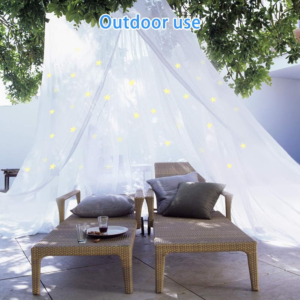AMMER Fluorescent Stars Glow Bed Canopy, Mosquito Net for Baby, Kids, Girls or Adults, Suit for Cribs, Single Bed, Twin Bed or Full Size Bed: Home & Kitchen