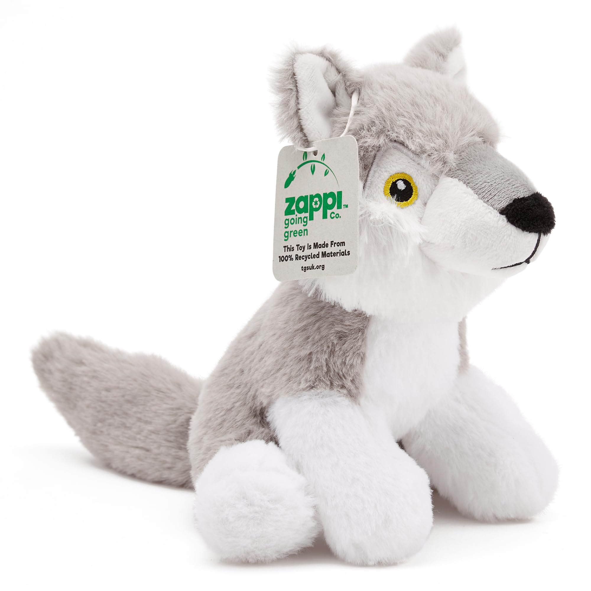 Zappi Co Ultra Soft Wolf Plush Toy (22 cm Length) - 100% Recycled, Eco-Friendly, Newborn Gift, Realistic Lifelike — image 1