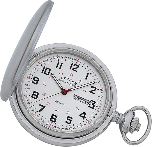 Gotham Men's Railway Classic Stainless Steel Analog Quartz