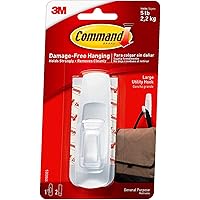 Command Large Utility Hook, White, 1-Hook, 6-Pack, Organize Damage-Free - 1