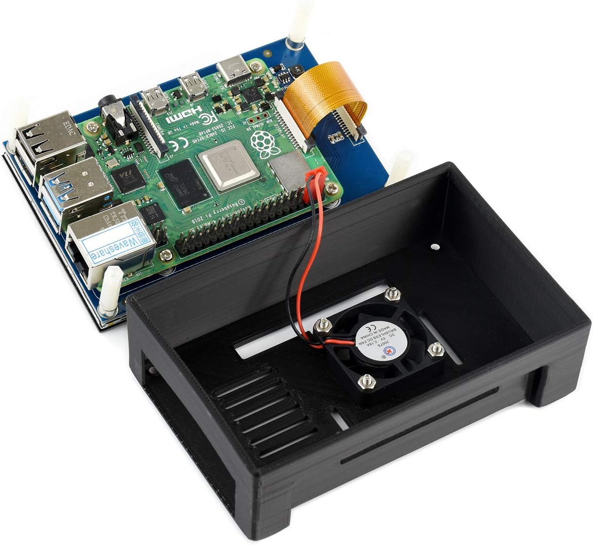 Waveshare 4.3inch Capacitive Touch Display for Raspberry Pi with Protection Case 800×480 Resolution IPS Wide Angle MIPI DSI Interface,Compatible with Raspberry Pi 4 ONLY - Image 4