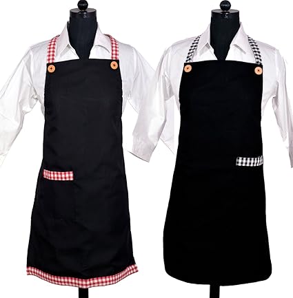 Switchon New Style Waterproof Black Kitchen Apron Combo