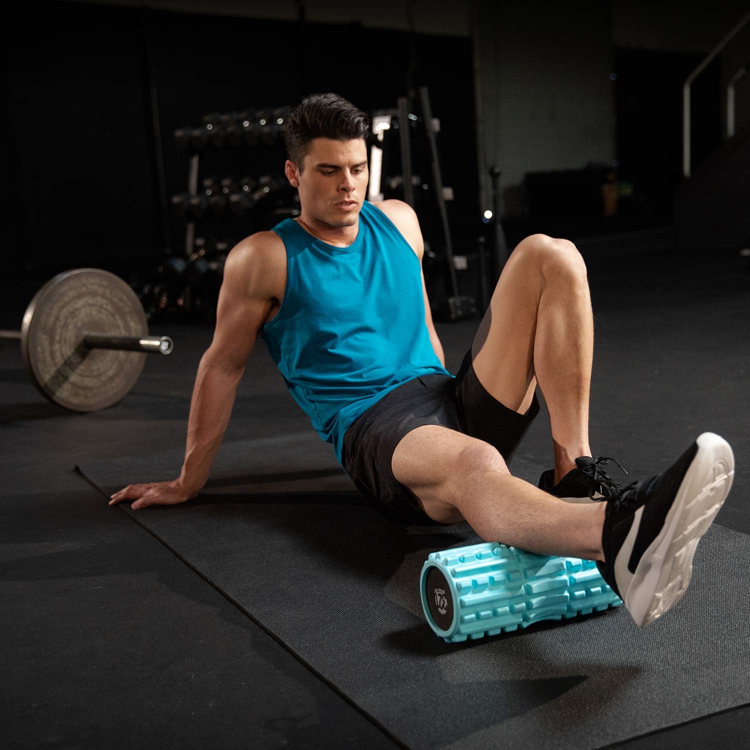 321 STRONG Foam Roller - Extra Firm High Density Deep Tissue Massager with Spinal Channel, for Muscle Massage and Myofascial Trigger Point Release, with 4K eBook - Aqua: Sports & Outdoors