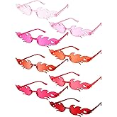 EBOOT 4/8 Pairs Fire Flame Glasses Rimless Flame Fire Sunglasses for Women Men New Year Valentines St' Patricks Party Decor