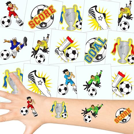 German Trendseller - 12 x Tatuajes temporales fútbol┃ Fiestas Infantiles┃ Idea de Regalo┃piñata┃cumpleaños de niños┃ 12 Unidades…