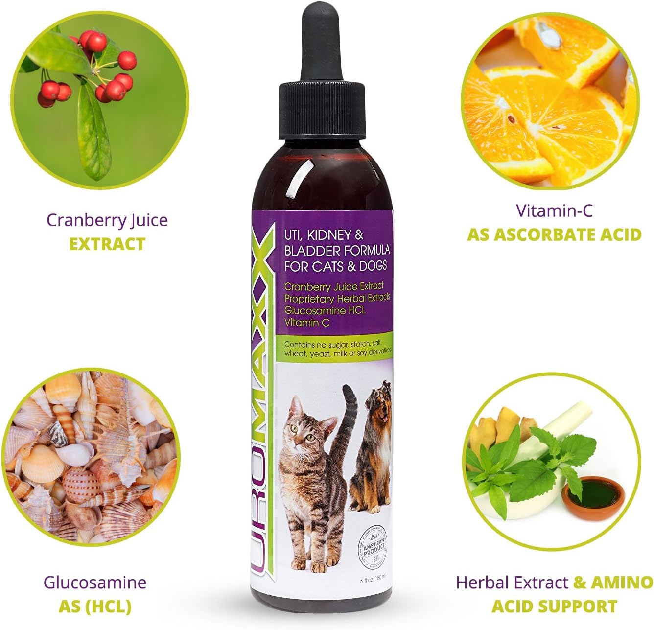 UroMAXX Urinary Tract, Kidney & Bladder Formula for Cats and Dogs, 6 oz Bottle : Glucosamine With Cranberry Extract : Pet Supplies
