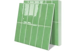 Tiwoos Sage Light Green Peel and Stick Tile Backsplash Self Adhesive Wall Tiles for Kitchen Bathroom (10-Sheet,12"x12")