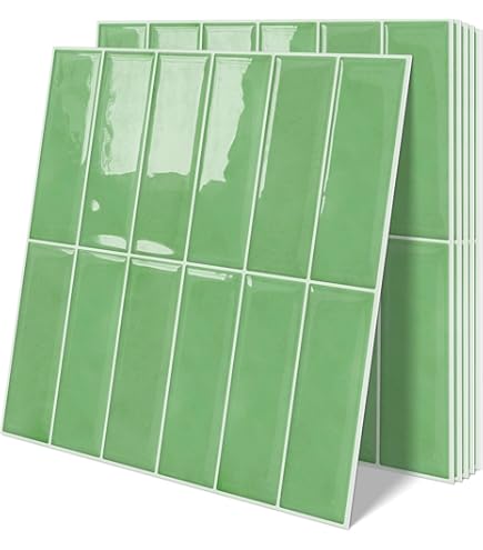 VaryStyle 18 Sheets Green Peel And Stick Backsplash For Kitchen