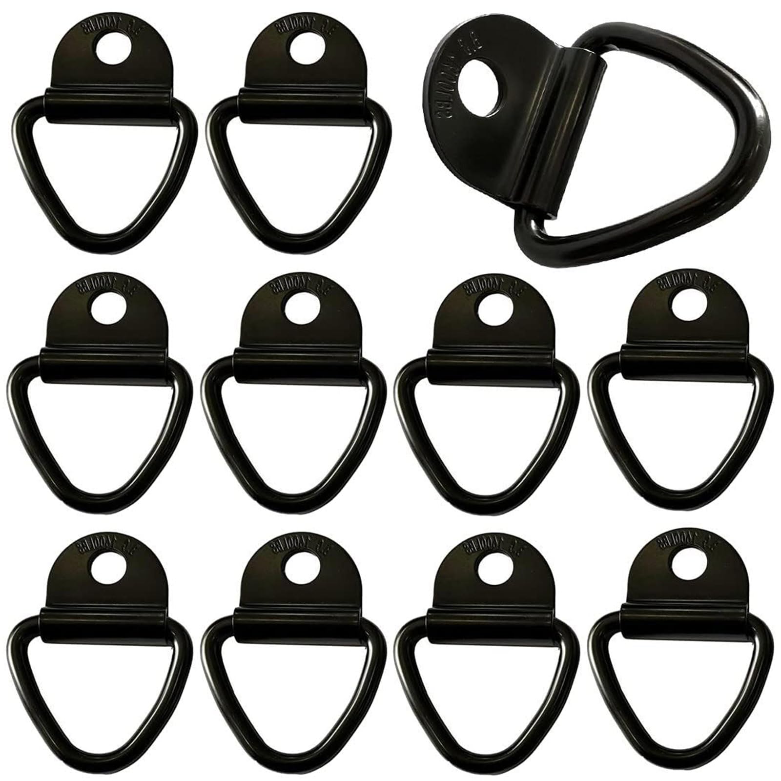 Generic 10 Pcs Stainless Steel D Ring Tie Down Anchor, Heavy Duty, Black, 3.6 cm x 2 cm, Universal Fit for Trailers