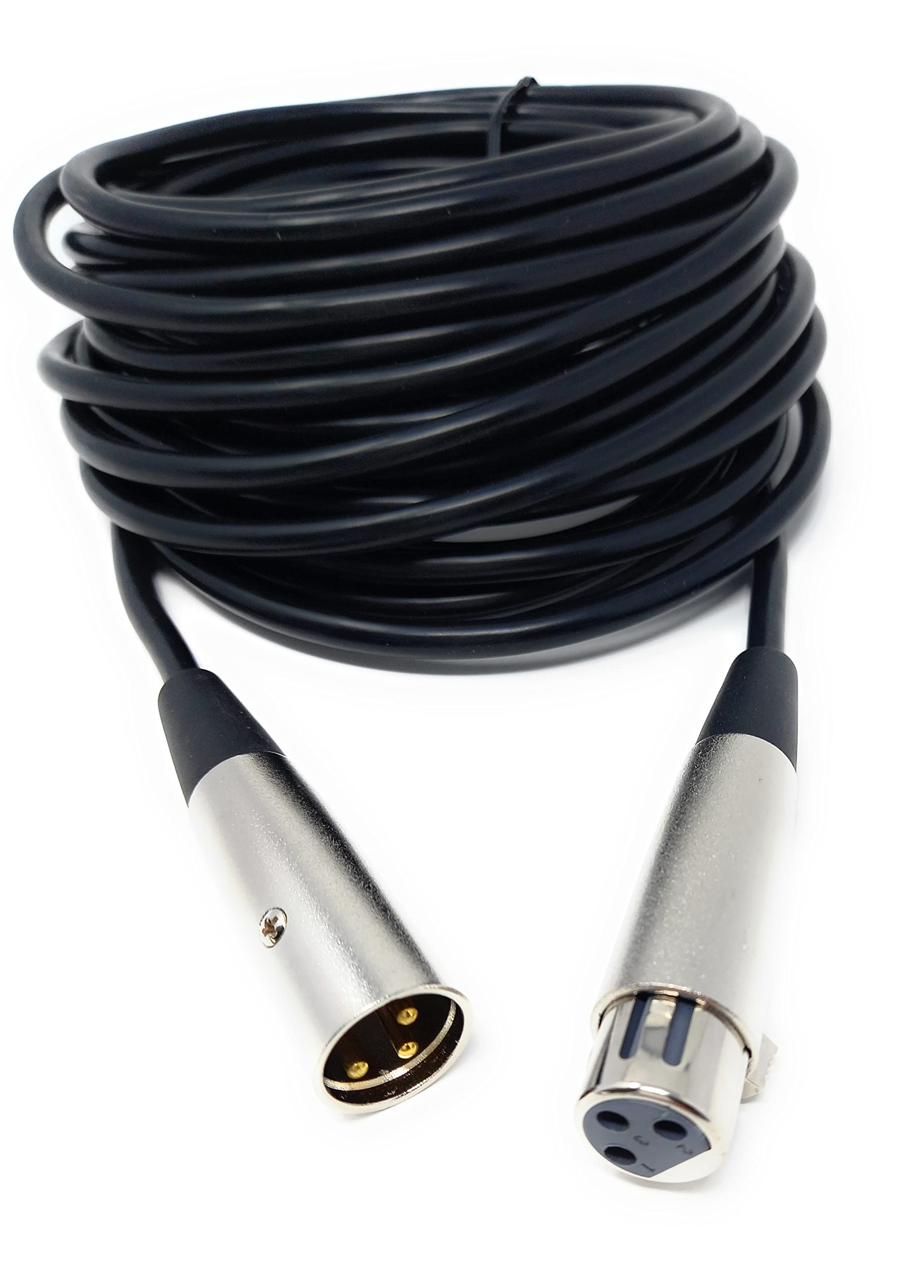 DRUT 10m 3 pin XLR Male Plug To XLR Female Socket, Audio Microphone, Mixer, Speaker Lead Cable 33ft