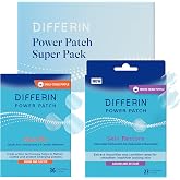 Differin Acne Kit, Pimple Patches, Salicylic Acid + Niacinamide, 59ct | Hydrocolloid Pimple Patches, Salicylic Acid, Niacinamide, Fast-Acting Acne Treatment, Dermatologist Tested, Teens, 59Ct Kit