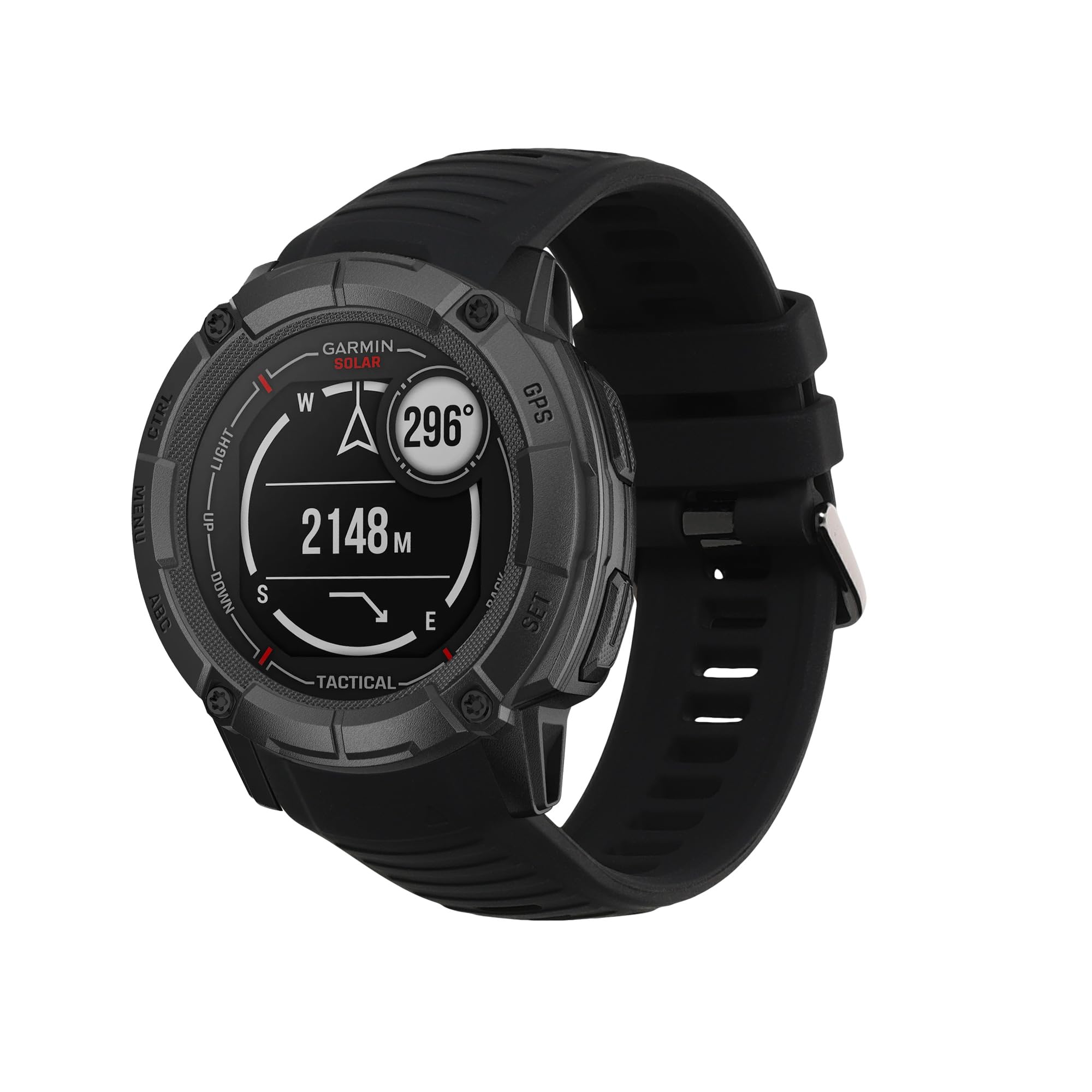 kwmobile Strap Compatible with Garmin Instinct 2X Solar Strap - Replacement Silicone Watch Band - Black