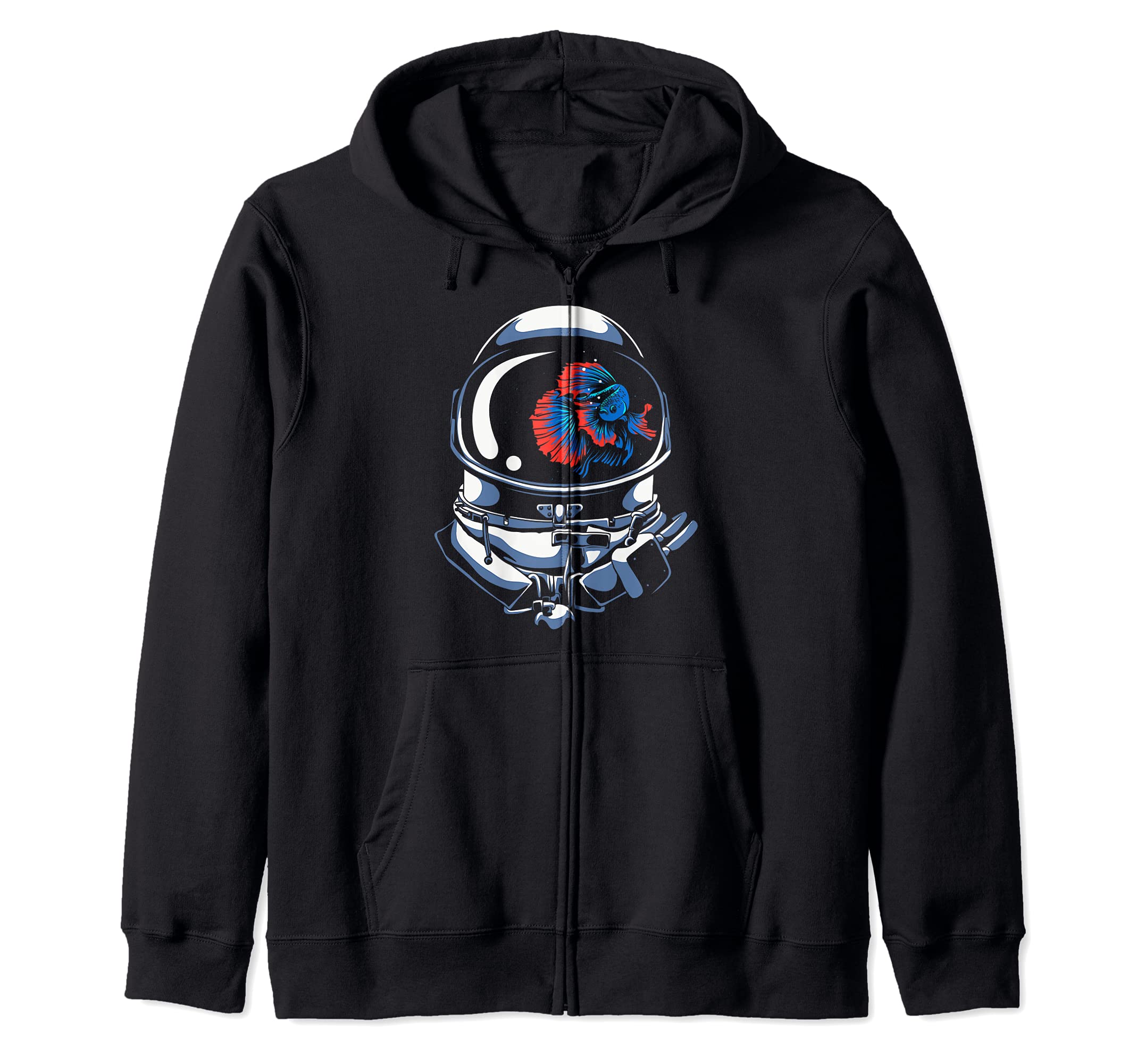 Astronaut Helmet Is An Aquarium With A Fish Zip Hoodie