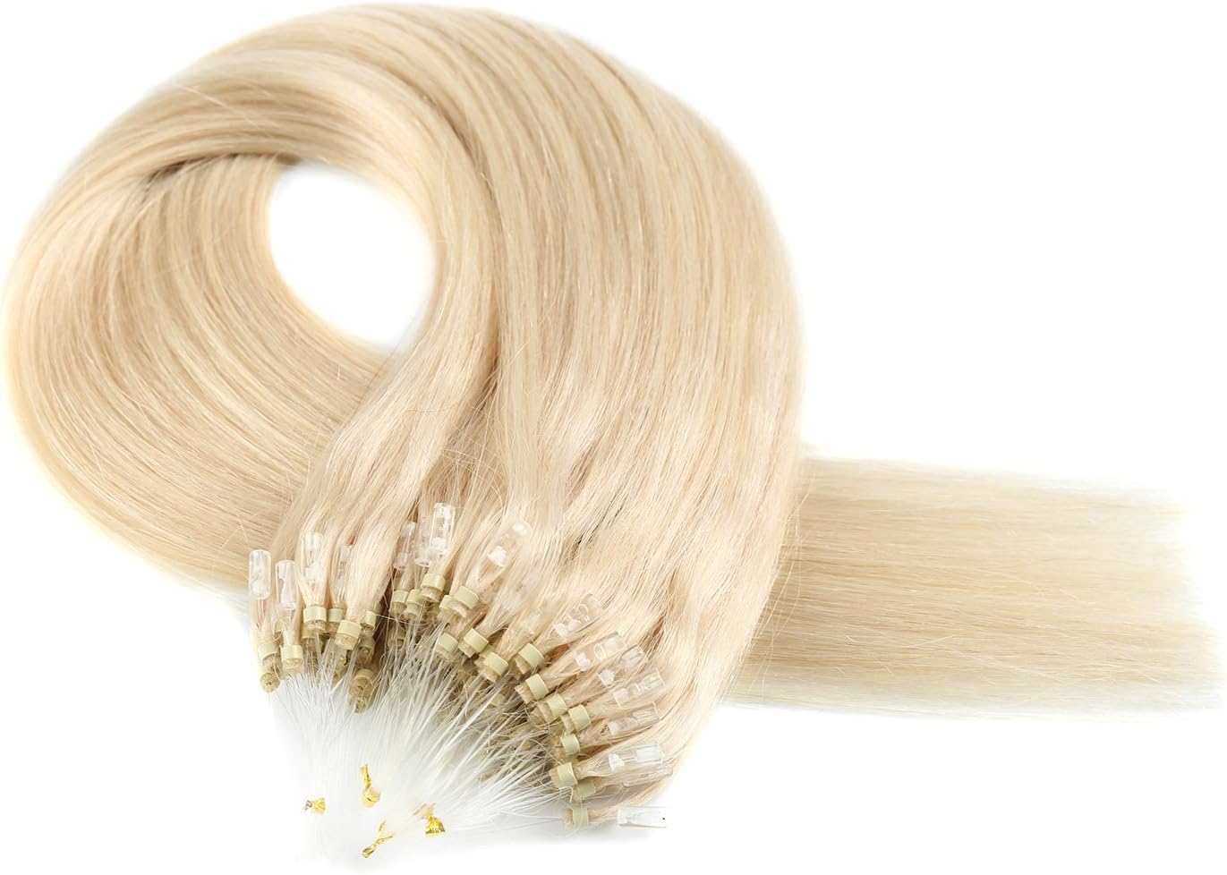 100 Strands 20inch/50cm Micro Loop Ring Human Hair Extensions Remy Hair