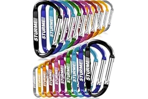 STURME 20pcs 2.7" Carabiner Clip Durable Carabeaner Hooks Small Carabiner D Clip
