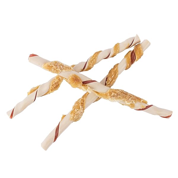 DREAMBONE TWIST STICKS, WRAPPED WITH REAL CHICKEN, RAWHIDE-FREE CHEWS FOR DOGS, 50 COUNT