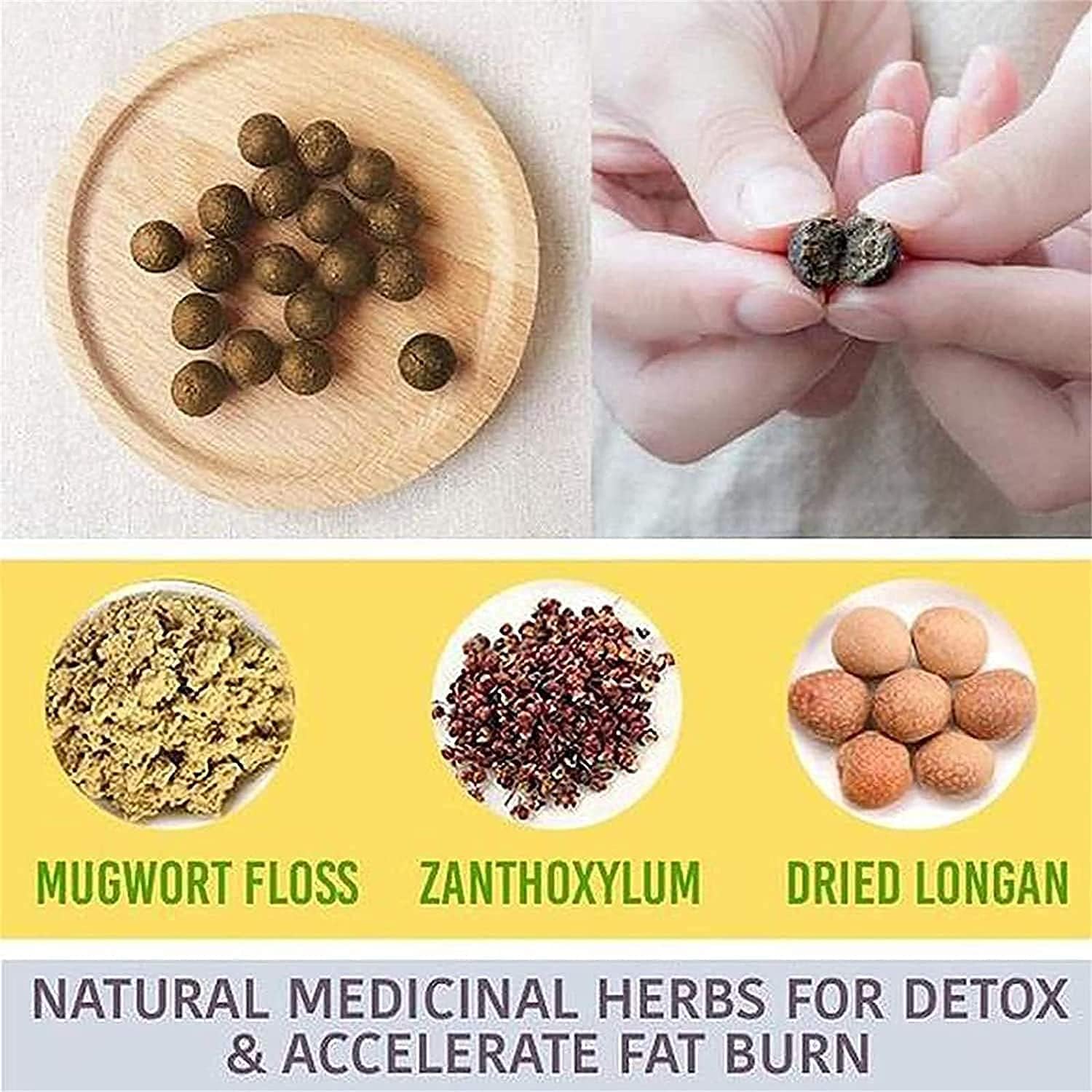 Mugwort Navel Sticker,Herbal Slimming Waist Pellet for Women and Men,Natural Herbal Chinese Medicine Belly Sticker: Kitchen & Dining