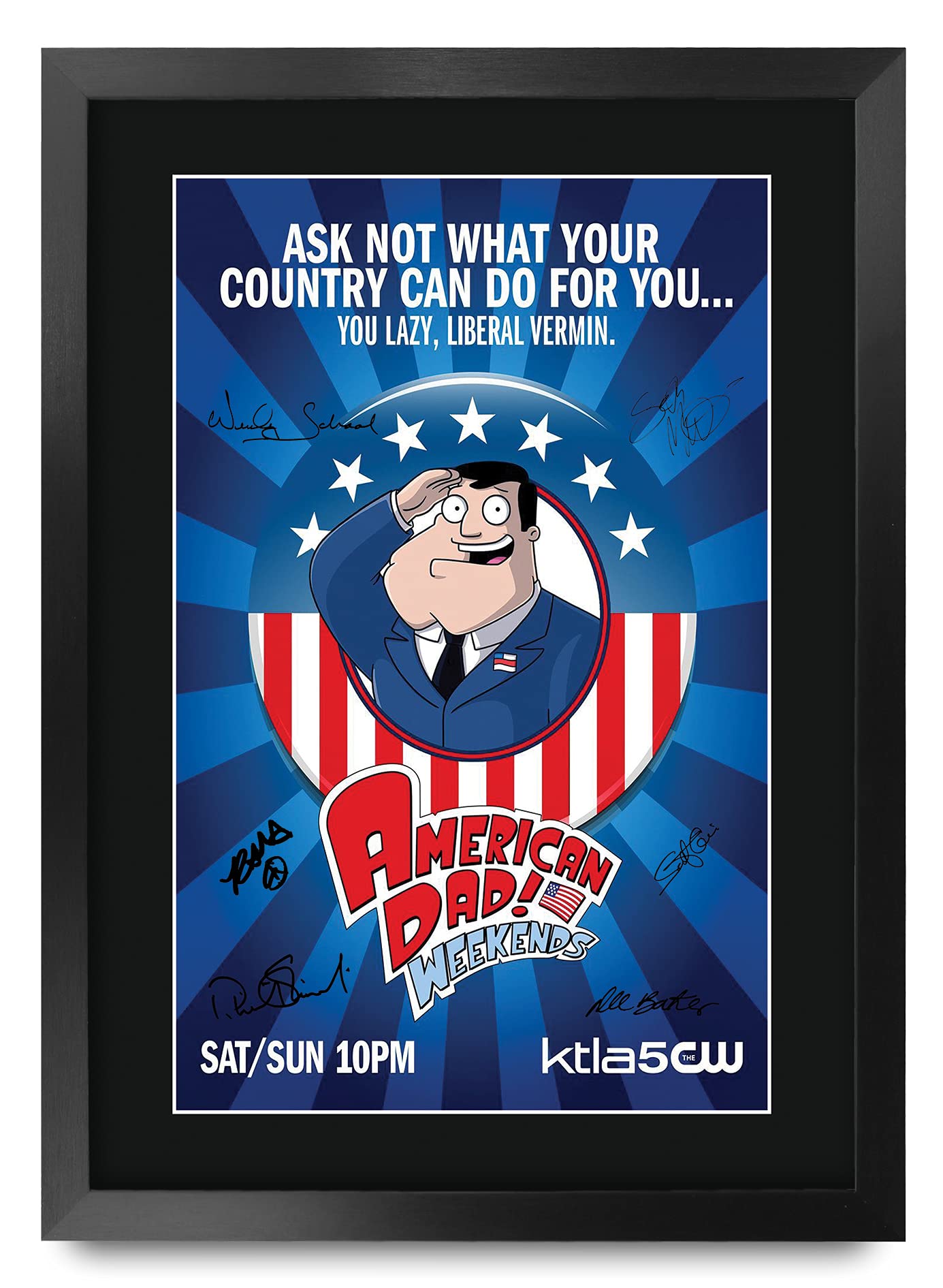 HWC Trading A3 FR American Dad Seth MacFarlane Gifts Printed Signed Autograph Picture for TV Memorabilia Fans - A3 Framed