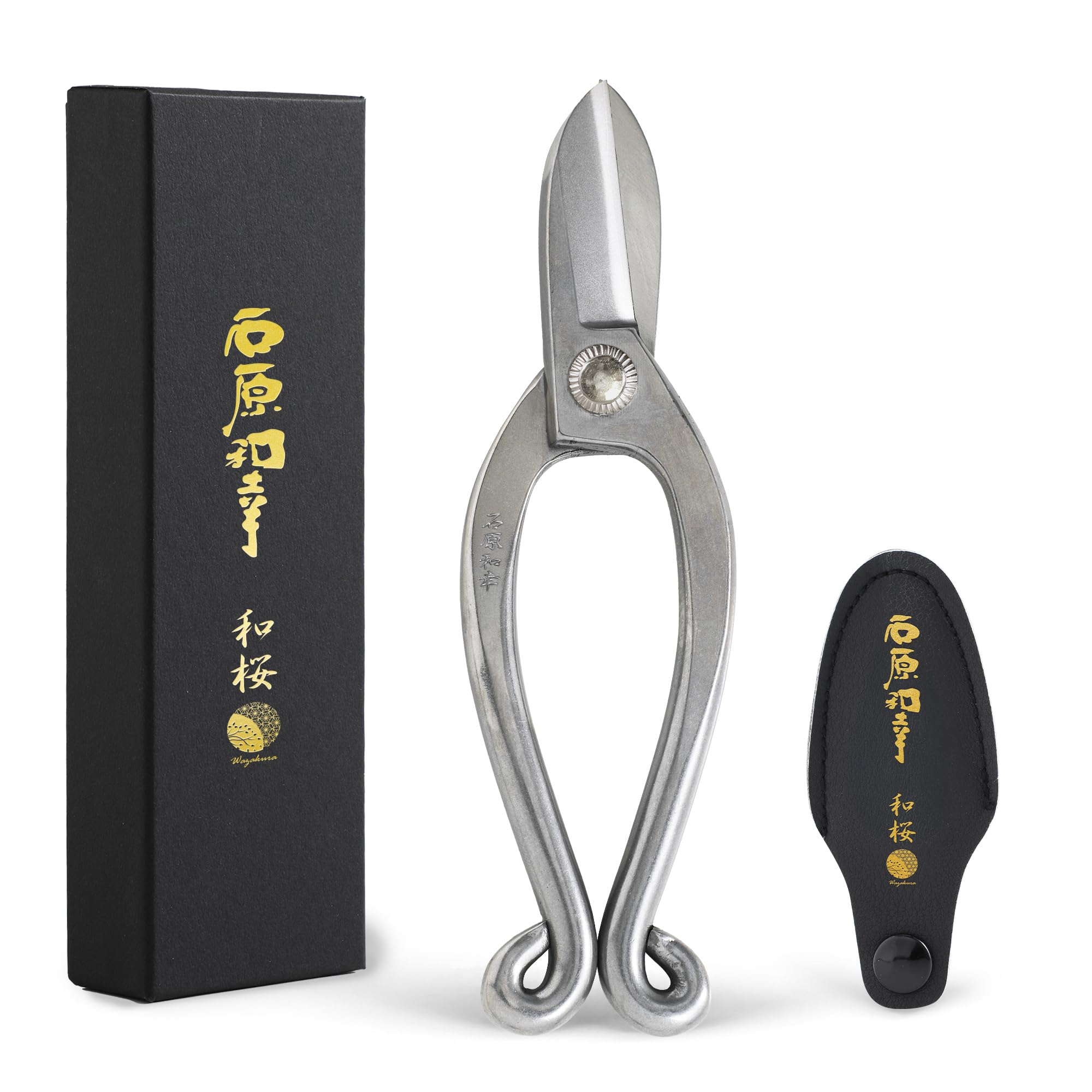 Wazakura Ishihara Sensei Scissors with Case, Stainless Model, Made in Japan (Ikenobo)