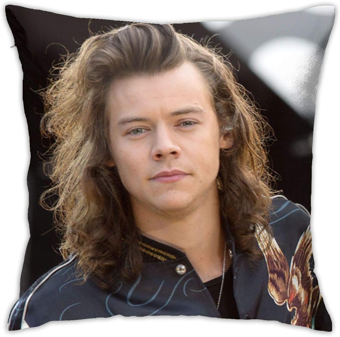 ZAZAHUI Lovely Harry Styles Pillow Case Casual Pillowcase Custom Cotton & Polyester Soft Square Zippered Cushion Throw Case Pillow Case Cover 18X18 (Twin Sides)