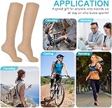 ACWOO Compression Socks 2 Pairs Unisex Graduated Support Black Beige view 7