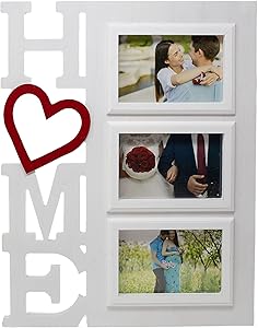 FoxCarr Home Picture Frame w/ three 4x6 openings. Ideal for kitchen, bedroom, living room or hanging in any room. Makes a good gift for someone wanting to create memories with a hanging photo frame