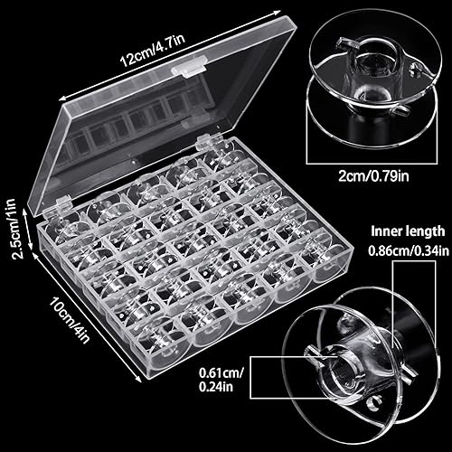 50 Pcs Bobbins, Plastic Bobbins for Sewing Machine, Sewing Bobbins