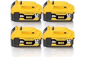 20V 5000mAh Battery Replacement for Dewalt 20V Battery Compatible with DCB206 DCB200 DCB201 DCB204 20 Volt Lithium-Ion MAX DC