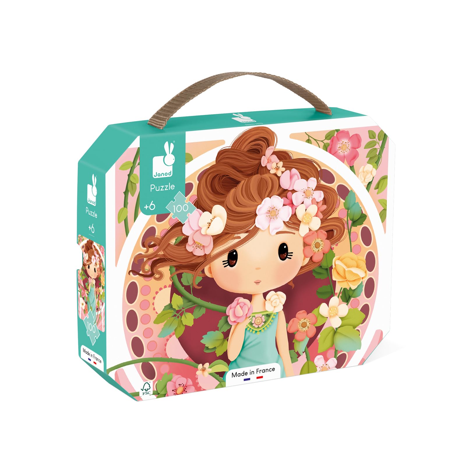 Janod - Mucha-Inspired Puzzle - 100-Piece Children’s Puzzle - Educational Game - Develops Patience and Dexterity - FSC-Certified - 6 Years +, J02578