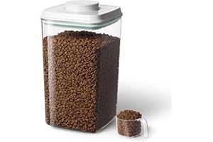 Ankou Dog Food Storage Container with 130ml Scoop – 4L/4.2qt Airtight Dog Food Container for Kibble & Treats, BPA-Free Cat Food Storage Container, Stackable Pop Lid Plastic Container with Lid