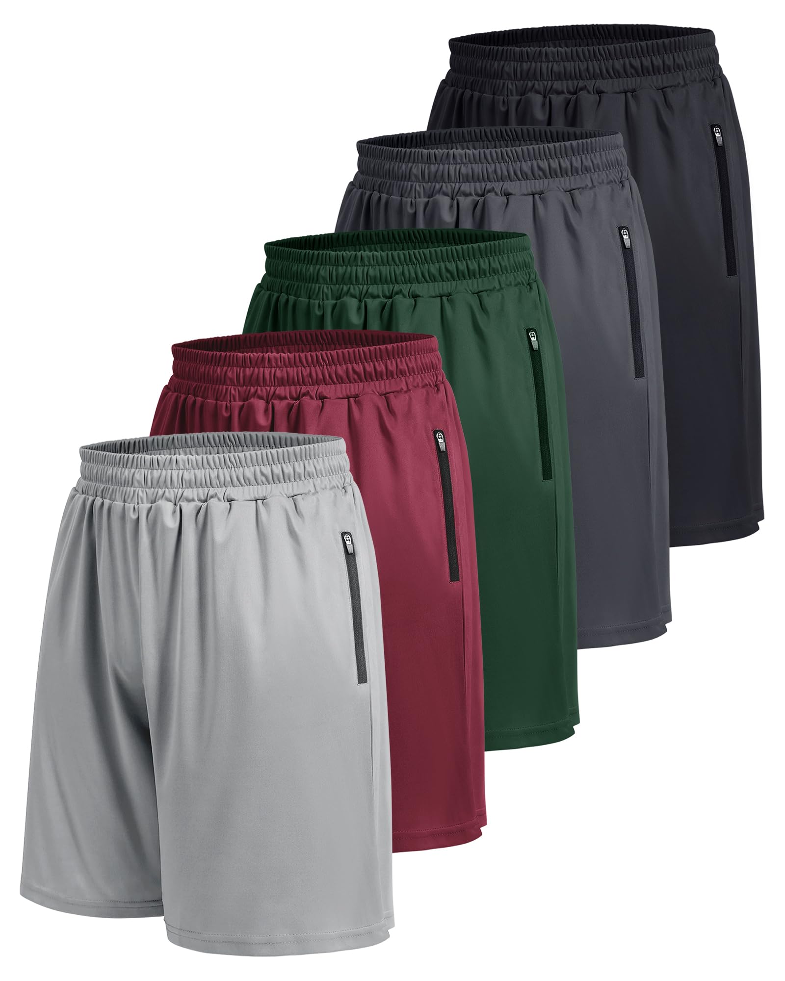 BOOJO 5 Pack Athletic Basketball Mens Shorts with