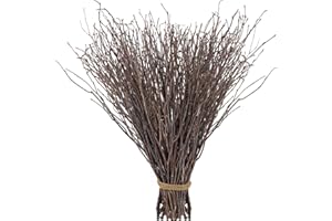 KOCEKO 60Pcs Real Dried Birch Twigs Branches - 17” Natural Decorative Birch Branches for Easter Vases, Birch Sticks for DIY, Centerpiece, Floral Arrangment, Twig Wreath, Rustic Home Decor