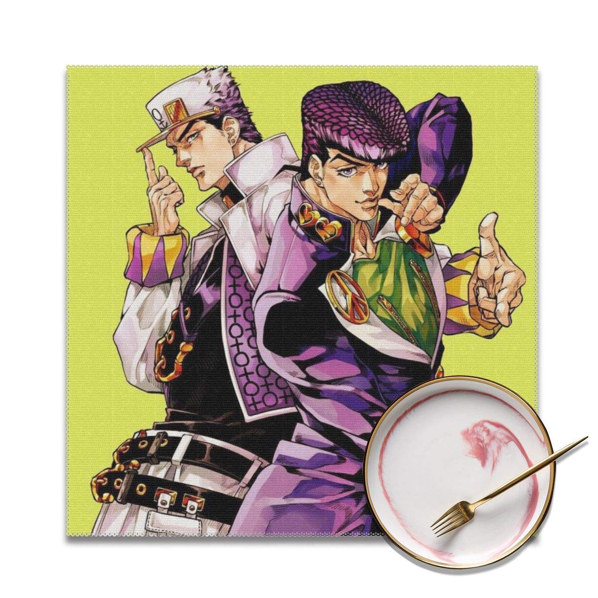 ISABEL HIGGINS JoJo's Bizarre Adventure Placemats Table Mat High Temperature Non-Slip Table Decorati