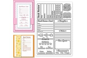 CONCHLERY Book Review Notepad Clear Stamps Book Journaling Silicone Stamp Seal Bookmark Transparent Stamps for DIY Scrapbooki