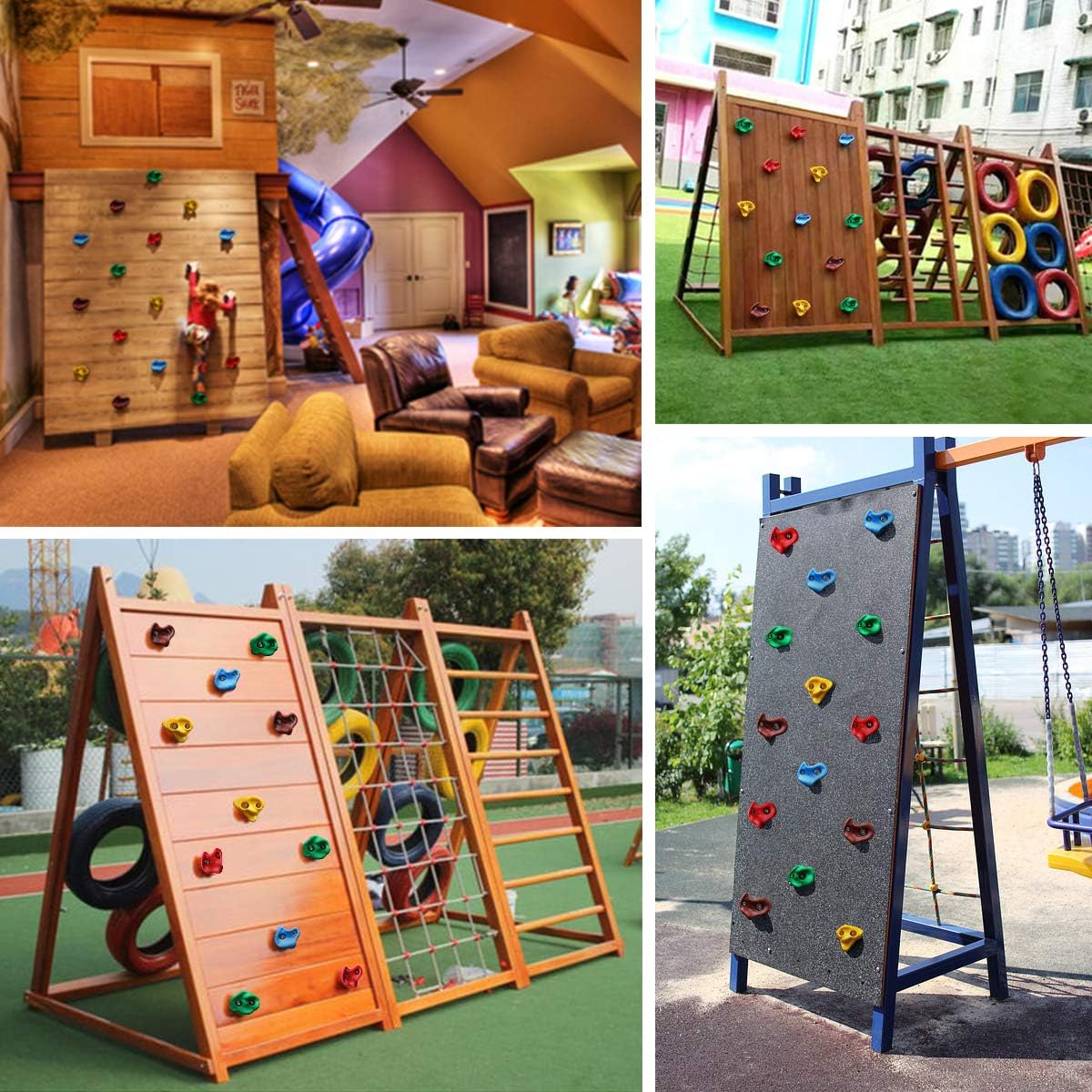 TOPNEW 25 Rock Climbing Holds for Kids and Adults, Large Rock Wall Grips for Indoor and Outdoor Play Set - Build Rock Climbing Wall with 2 Inch Mounting Hardware: Toys & Games