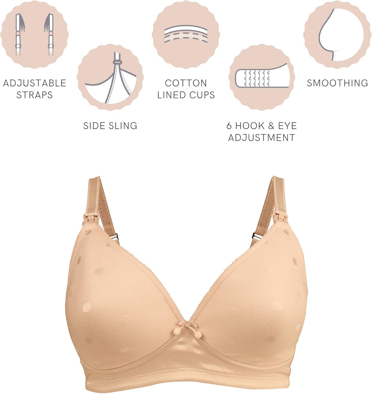 Cake Maternity Mousse Wirefree Nursing Bra for Breastfeeding, Padded Wireless Maternity Bra: Clothing