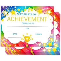 Lesnala 50 Urkunden-Zertifikate Bedruckbar – Astronauten-Design, 21,6x27,9 Cm, Für Kinder & Schule