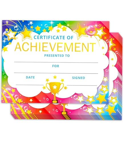 Blank Certificate Paper Awards Kit - Gold Foil & Seals For Kids & Adults (Pack Of 6)