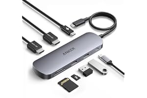 Anker 纳米笔记本电脑扩展坞双显示器,8 合 1 USB C 底座,带 4K@60Hz HDMI,10Gbps 1 USB-C,2 个 USB-A,85W PD,SD/TF 读卡器,适用于戴尔,联想,惠普和 Windows 笔记本电脑(充电器 不