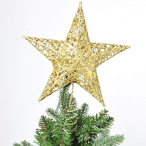 Stella Di Natale In Ferro.Jiji886 Lusso Placcato A Forma Di Stella Albero Di Natale Di Ferro Stella A Cinque Punte B Amazon It Illuminazione