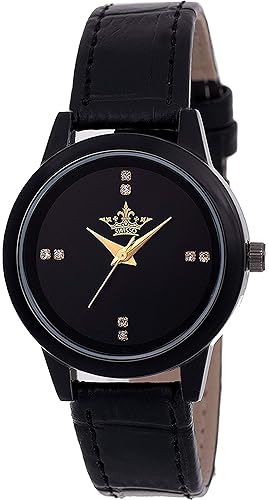 Quartz Movement Analogue Black Dial Womens Watch - SWS-1225-Blk