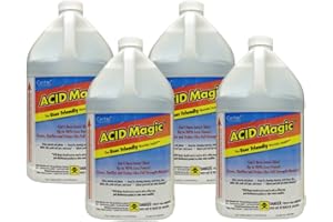 ACID MAGIC ACIDMagic Muriatic Replacement Acid for High-Efficiency Cleaning - Ideal for Pools and Concrete - 1-Gallon, 4-Pack Low Fume, Safe Handling - USA128-1