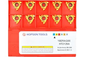 HOPSON TOOLS 16ER AG55/16IR AG55 CNC Lathe Indexable Threading Carbide Insert Blade, 10 PCS