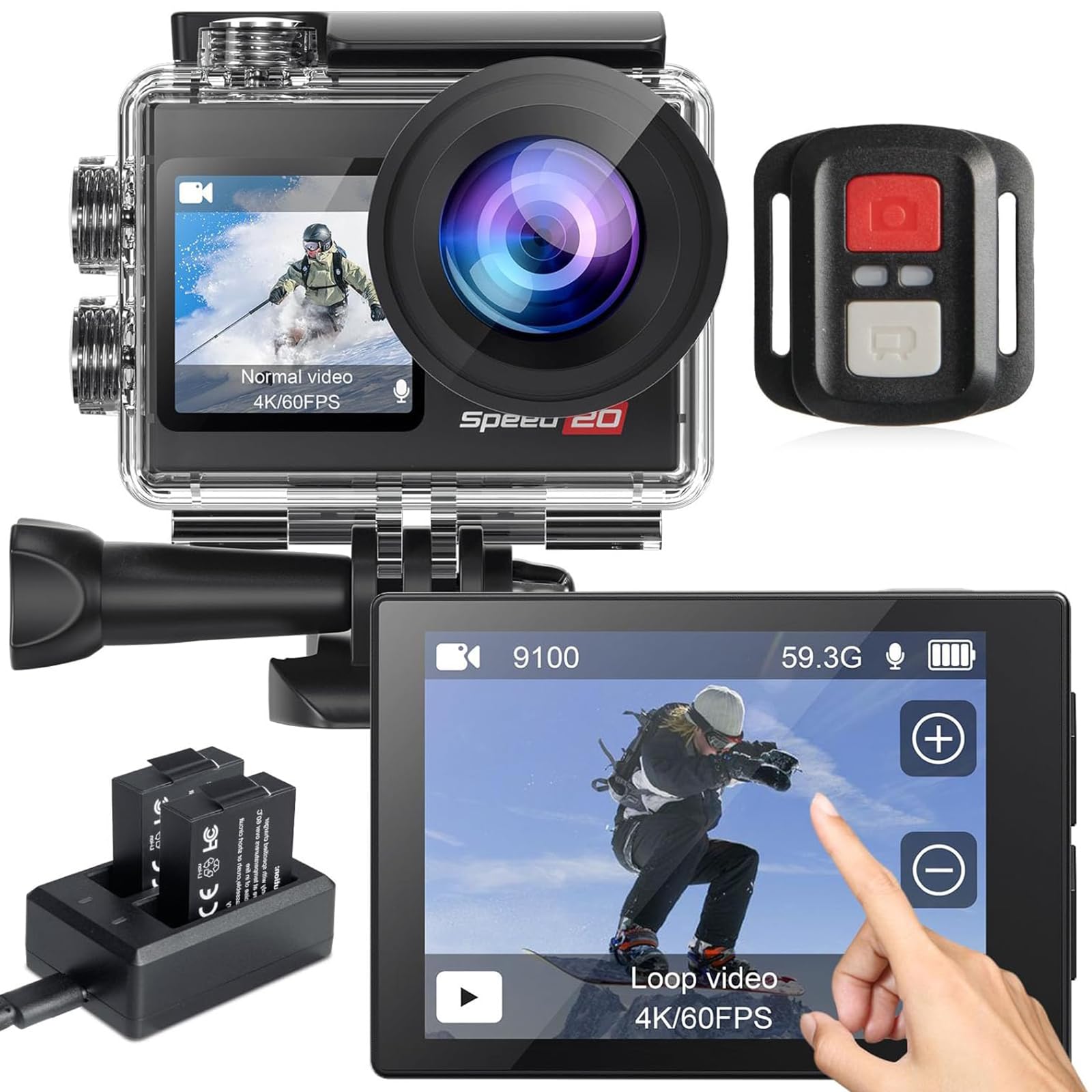 Mini Action Cam 4K,20 MP Portatile Body Cam,6 Assi Stabilizzata POV Camera,Macchina Fotocamera Subacquea 40M,WiFi Mini Videocamera Magnetica e Accessori di Montaggio Mini Action Cam 4K,20 MP Portatile Body Cam,6 Assi Stabilizzata POV Camera,Macchina Fotocamera Subacquea 40M,WiFi Mini Videocamera Magnetica e Accessori di Montaggio