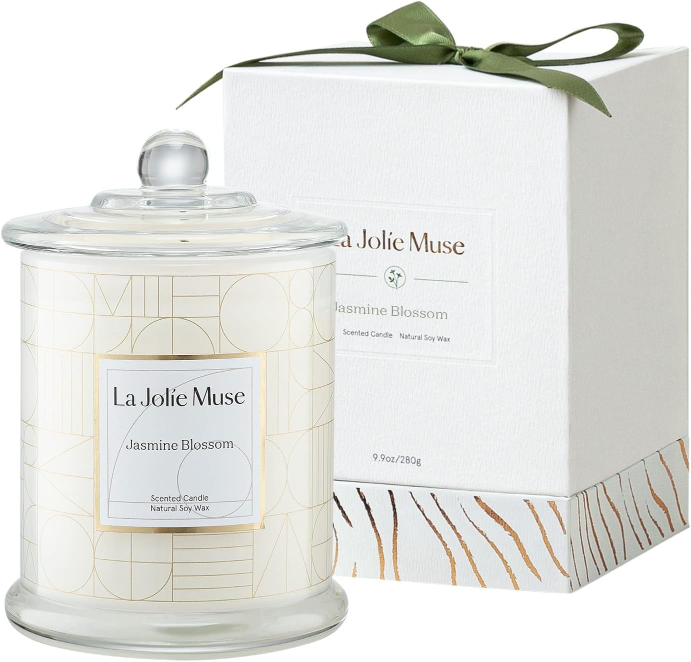 Candles & Holders - LA JOLIE MUSE Candles Gifts for Women, Candles for Women with Gift Box, Jasmine Scented Candle, Candles for Home Scented, Natural Soy Candles, 70 Hours 10 oz