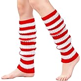 phnydreg Leg Warmers for Women Striped Leg Warmers Cable Knit Leg Warmer for Ballet Dance Skating Yoga Party Winter Socks